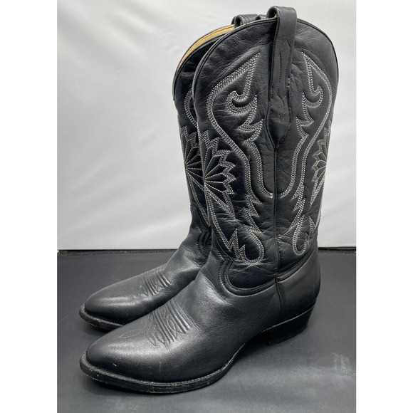 Corral Leather Cowboy Boots Black Embroidered Western Mens 8 Fast Shipping main image 9
